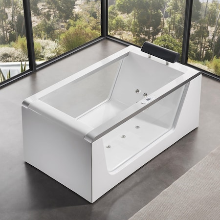Eago EAGO AM152ETL-5 5 ft Clear Rectangular Acrylic Whirlpool Bathtub AM152ETL-5